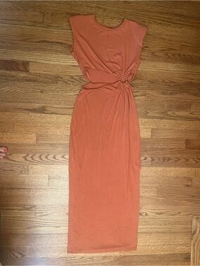 Rust Orange Cut Out Maxi Dress